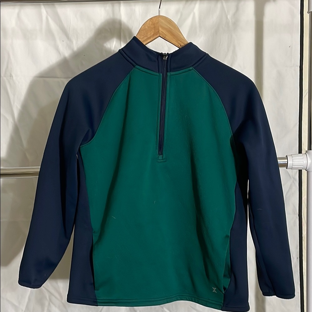 Nike Green and Navy Quarter-Zip Pullover